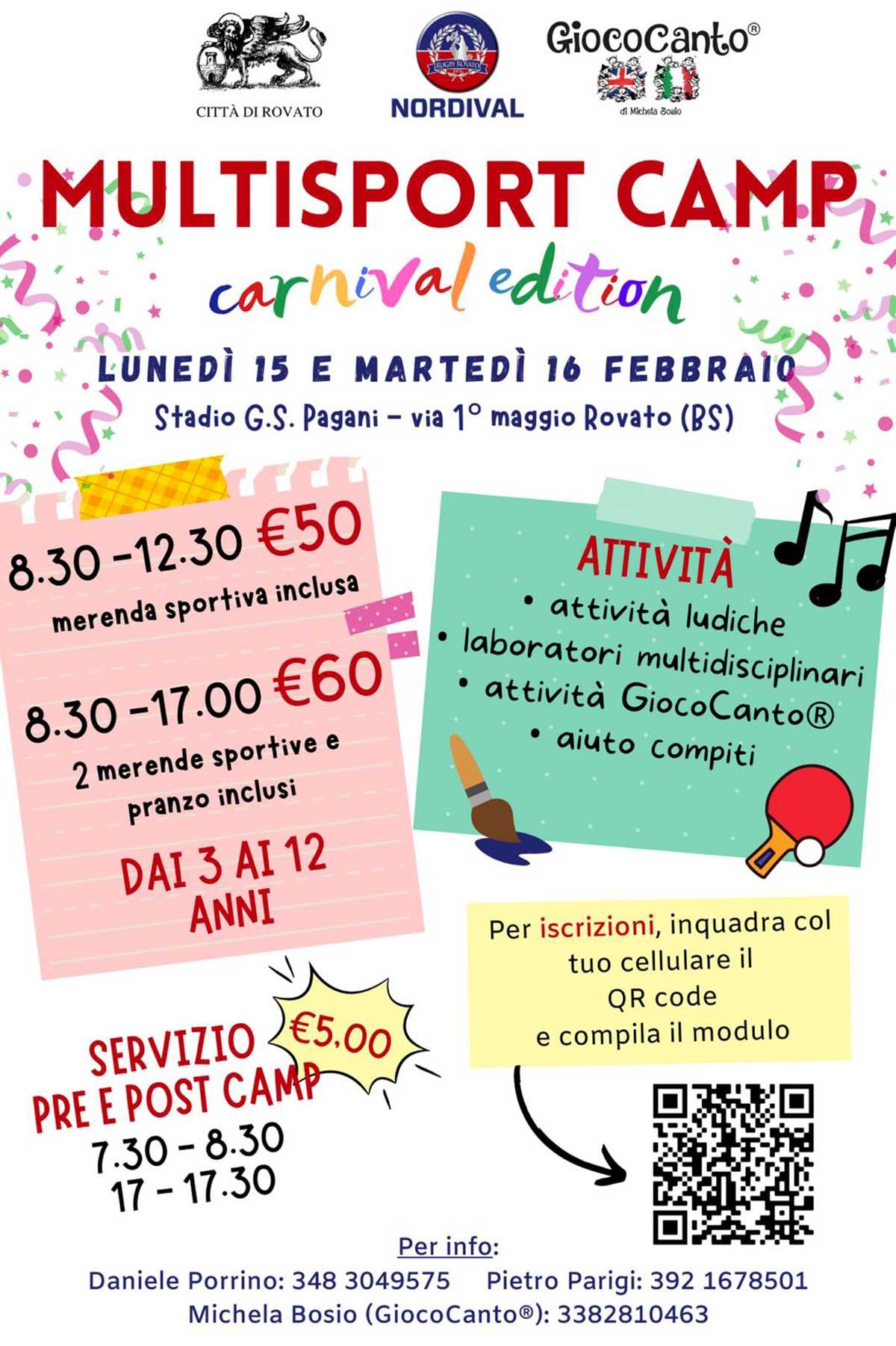 multisport camp Rovato Carnevale 2021