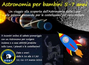 Astronomia per bambini @ online sulla piattaforma meet.jit.si