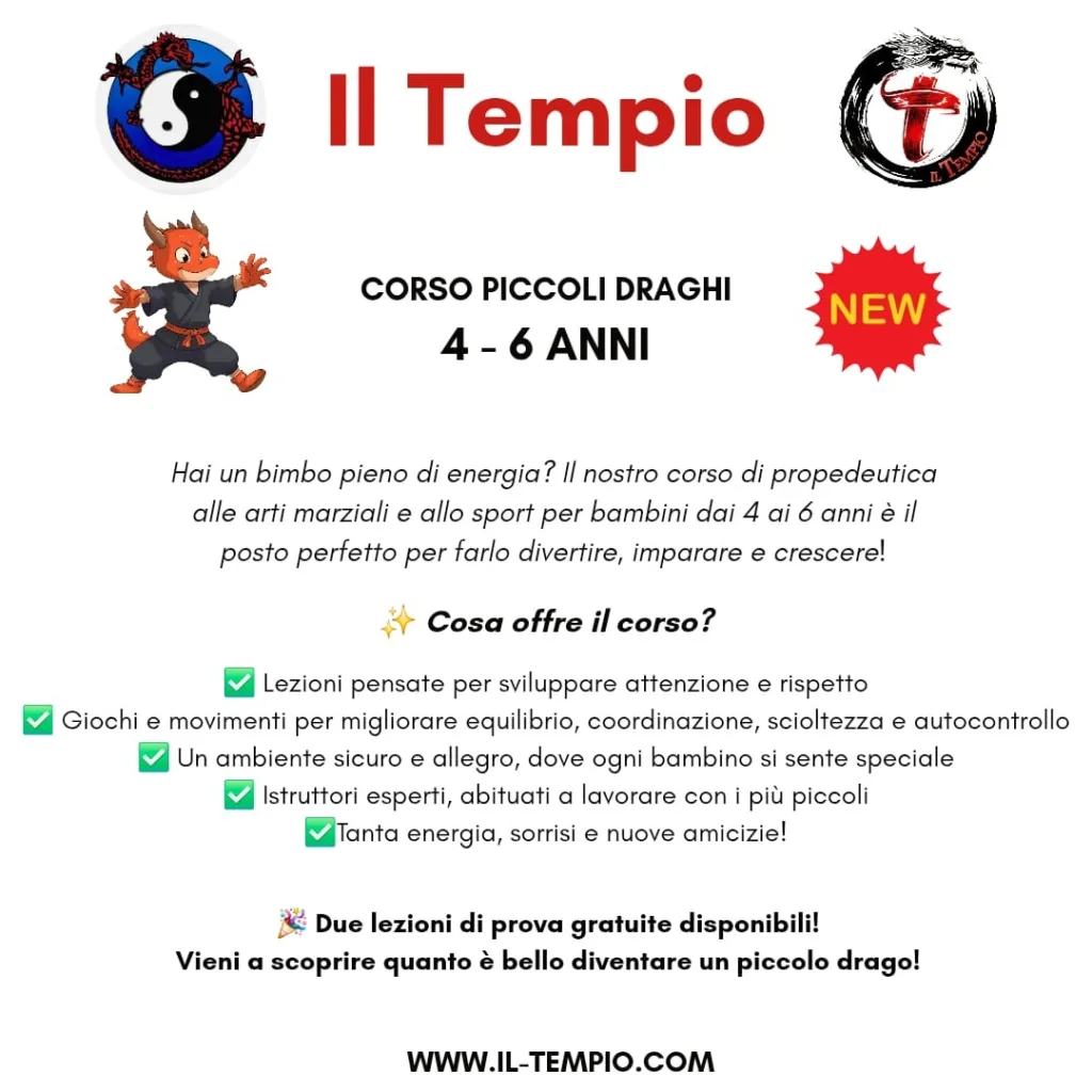 Inizio corsi Piccoli Draghi 4/6 anni