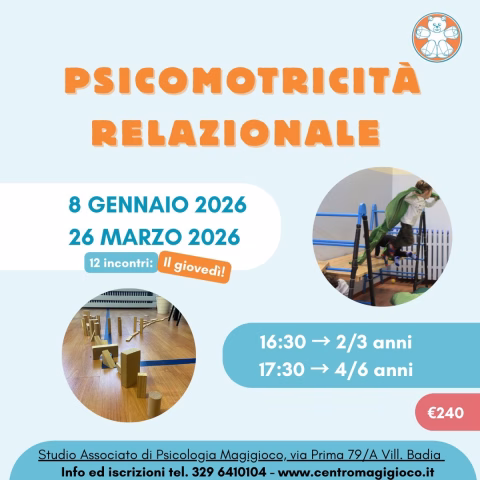 Percorso di Psicomotricità relazionale per bambini 2/6 anni